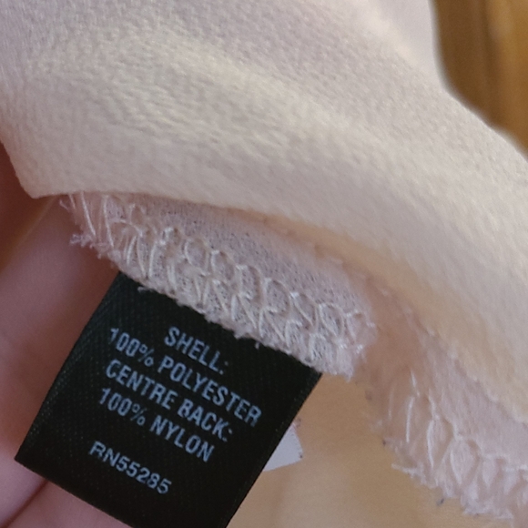 BOGO Express Sheer Champagne colored Top w/ Sequin design & Lace back size MED - Picture 8 of 13